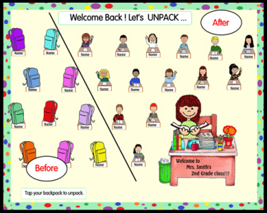 Welcome Back , Let's Unpack, Smartboard attendance with Lunch Count