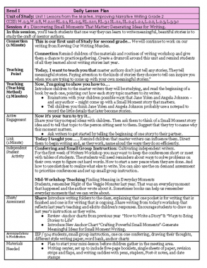 Narrative writing lesson plans