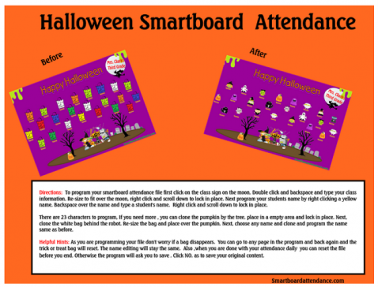 Halloween Smartboard Attendance