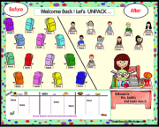 Welcome Back , Let's Unpack, Smartboard attendance with Lunch Count