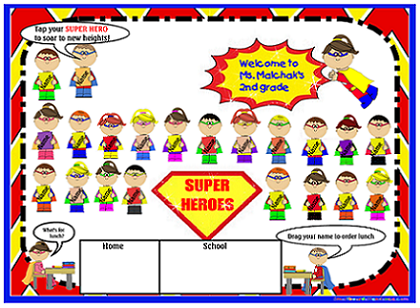 Super Hero Attendance - Smartboard Attendance.Com